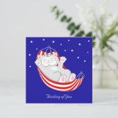 Denken Sie an "Kitty Cat with Hearts in Hammock C" Karte (Stehend Vorderseite)