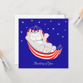 Denken Sie an "Kitty Cat with Hearts in Hammock C" Karte (Vorderseite/Rückseite Beispiel)