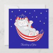 Denken Sie an "Kitty Cat with Hearts in Hammock C" Karte (Vorderseite)