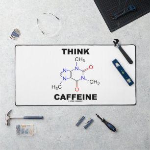 Denken Sie an Koffein (chemisches Koffein-Molekül) Schreibtischunterlage