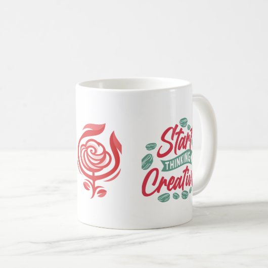 Denken Sie an Kreativität Kaffeetasse (VorderseiteRechts)