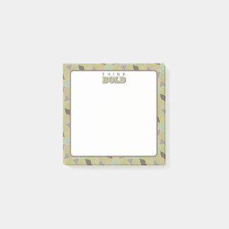 Denken Sie an kühnes grünes Brainstorming Post-it Klebezettel