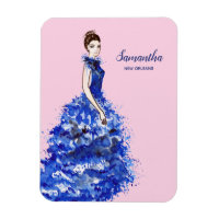Denken Sie an Lady mit Funkelnd Blue Gown Card