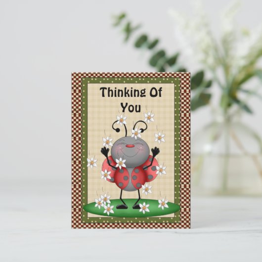 Denken Sie an Ladybug Postkarte (Stehend Vorderseite)