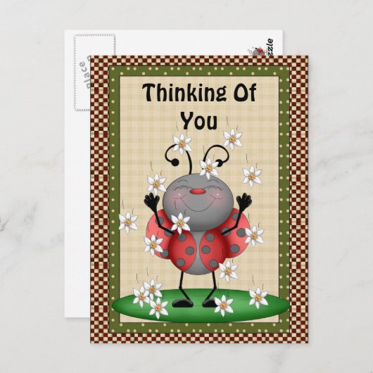 Denken Sie an Ladybug Postkarte (Vorne/Hinten)