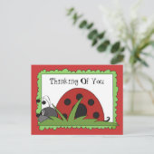 Denken Sie an Ladybug-Postkarte Postkarte (Stehend Vorderseite)