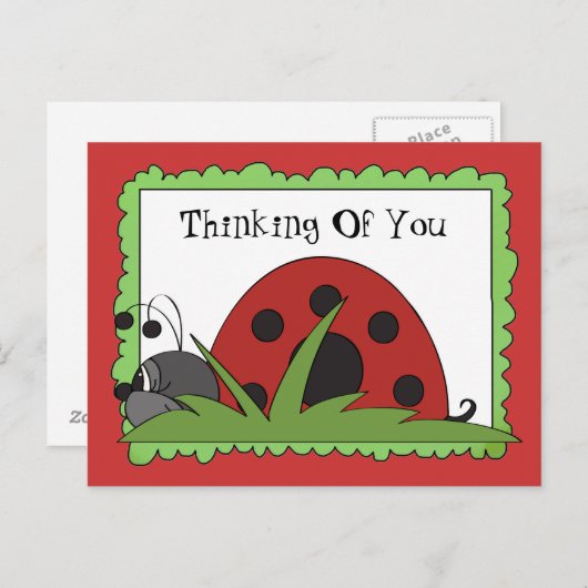 Denken Sie an Ladybug-Postkarte Postkarte (Vorne/Hinten)