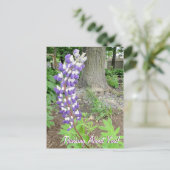 Denken Sie an Lila Lupine Floral Postkarte (Stehend Vorderseite)