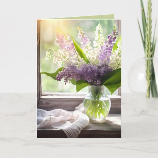 Denken Sie an Lily of the Valley and Lilacs Karte (Vorderseite)