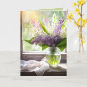 Denken Sie an Lily of the Valley and Lilacs Karte (Gelbe Blume)