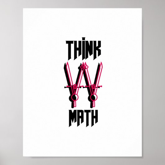 Denken Sie an Mathematik rot Poster (Vorne)