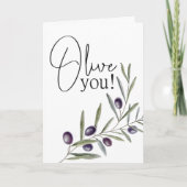 Denken Sie an Olive You Fun Liebe Card Karte (Vorderseite)