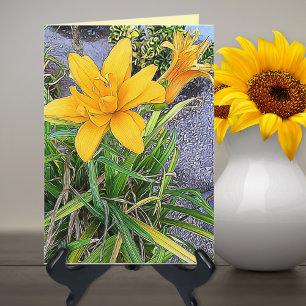 Denken Sie an Orange Lily und Bud Foto Vorlage