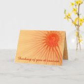 Denken Sie an Orange Sunshine Rays Template Karte (Gelbe Blume)