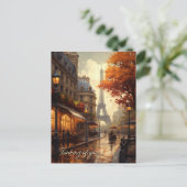 Denken Sie an Paris im regnerischen Fall Stadt Sze Postkarte (Stehend Vorderseite)
