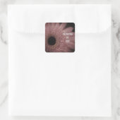 Denken Sie an Pink Blume Foto floral Quadratischer Aufkleber (Tasche)