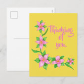 Denken Sie an Pink Blume L Design auf Postkarten (Vorne/Hinten)