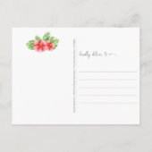 Denken Sie an Pink Flamingo Tropical Blume Pos Postkarte (Rückseite)