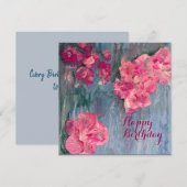 Denken Sie an Pink Flat Birthday Card Dankeskarte (Vorne/Hinten)