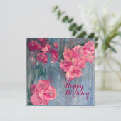 Denken Sie an Pink Flat Birthday Card Dankeskarte (Stehend Vorderseite)