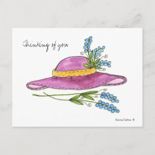 Denken Sie an Pink Hat Post Card Postkarte