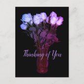 Denken Sie an Pink Lila Rose Blumenfotografie Postkarte (Vorderseite)