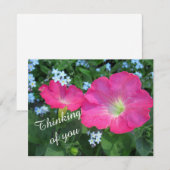 Denken Sie an Pink Petunia Floral Flat Card (Vorne/Hinten)