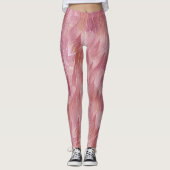 Denken Sie an Pink Pop Flamingo Feathers Leggings (Vorderseite)