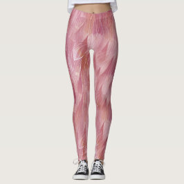 Denken Sie an Pink Pop Flamingo Feathers Leggings