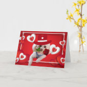 Denken Sie an Poodle Grußkarte Karte (Gelbe Blume)