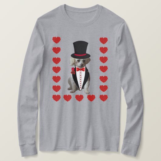 Denken Sie an Poodle Ladys Long-Ärmel TShirt (Design vorne)