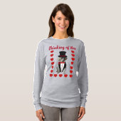 Denken Sie an Poodle Red Gray Ladys Tshirt (Vorne ganz)