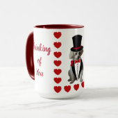 Denken Sie an Poodle Red White Coffee Tasse (Vorderseite Links)