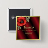 Denken Sie an Poppy Button (Vorne & Hinten)