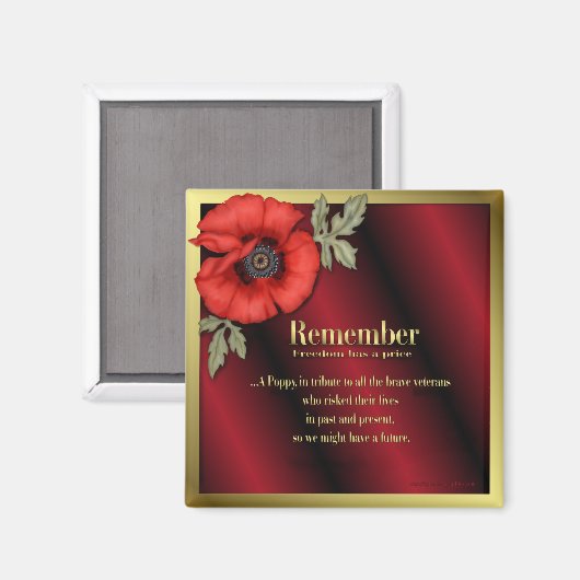 Denken Sie an Poppy Magnet (Vorderseite/Rückseite)