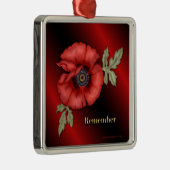 Denken Sie an Poppy Silbernes Ornament (Rechts)