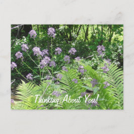Denken Sie an Purple Blumen nur Sprichwort Hi Postkarte