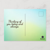 Denken Sie an Retro Girl-Blume Postkarte (Rückseite)