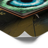 Denken Sie an Retro TV Eyeball Glitch Poster (Ecke)