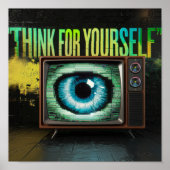 Denken Sie an Retro TV Eyeball Glitch Poster (Vorne)