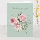 Denken Sie an rosa botanische Rose Karte (Gelbe Blume)