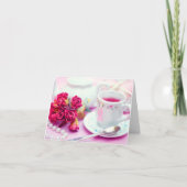 Denken Sie an rosa Tee Karte (Vorderseite)