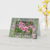 Denken Sie an rosa Tulips Karte (Gelbe Blume)