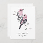 Denken Sie an rosa und graue tropische Vögel Postkarte (Vorne/Hinten)