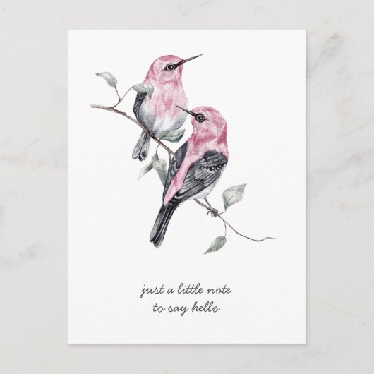 Denken Sie an rosa und graue tropische Vögel Postkarte (Vorderseite)