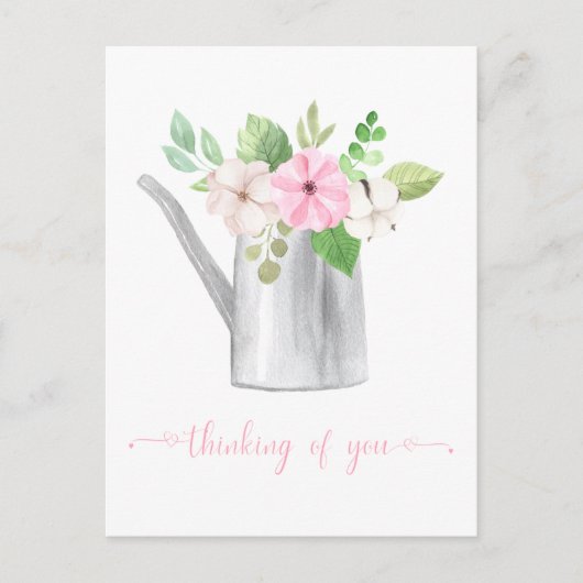 Denken Sie an rosa weiße Blume im Wassersport Postkarte (Vorderseite)