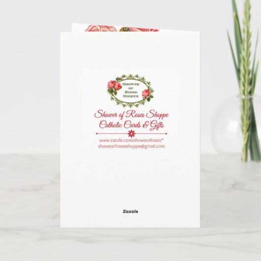 Denken Sie an Rosary Bouquet Grußkarte Karte (Rückseite)