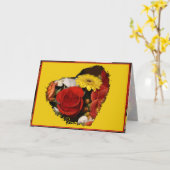 Denken Sie an Rose Bouquet Herz Vorlage (Gelbe Blume)