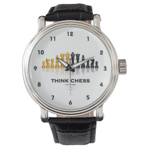 Denken Sie an Schach-Reflektives Schach-Set-Ratsch Armbanduhr