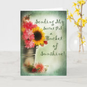 Denken Sie an Secret Pal - Sonnenschein Karte (Gelbe Blume)